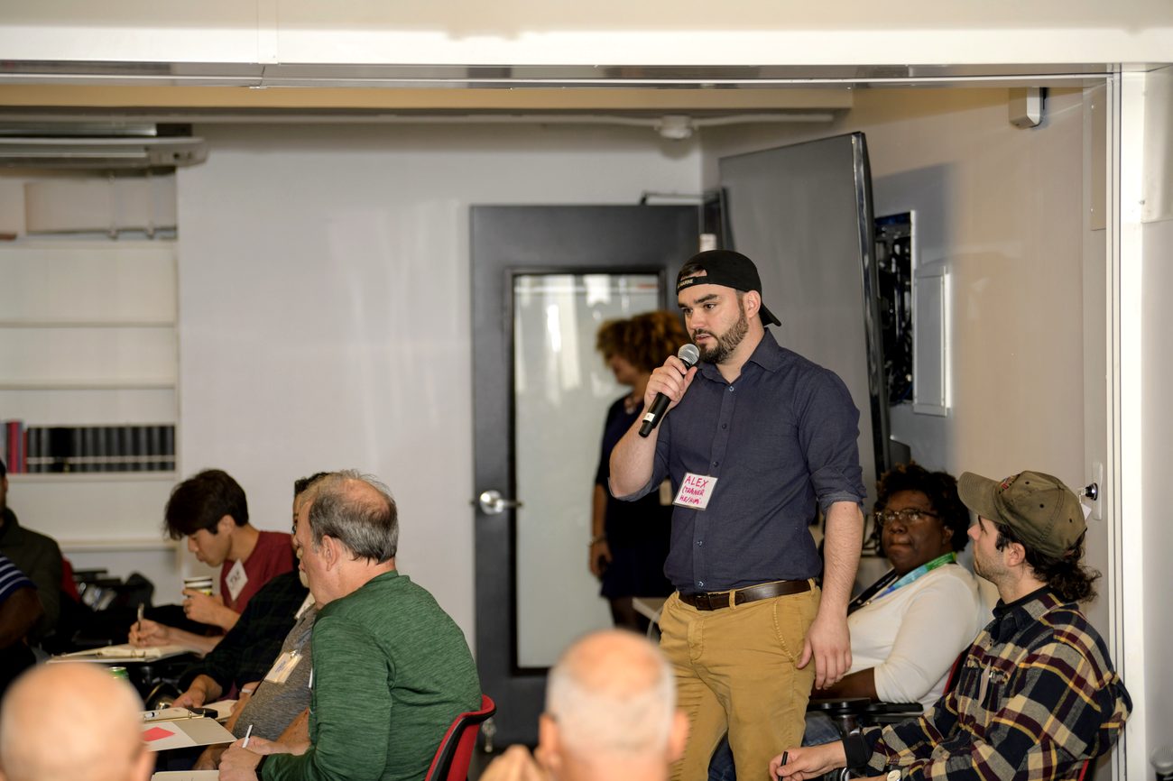Alexander McCoy leading an organizing training